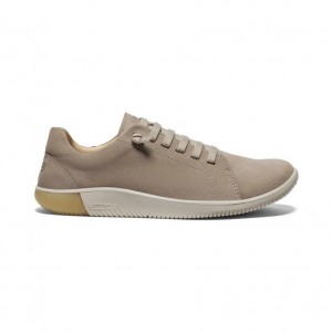 Beige Men Keen KNX Leather Sneakers | 72546-PQWB