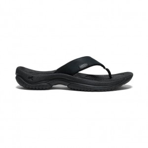 Black Men Keen Kona Leather Flip Flops | 48307-TZPV