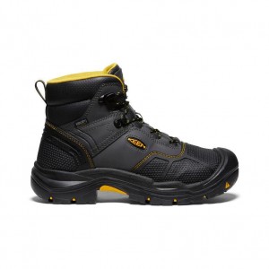 Black Men Keen Logandale Waterproof (Steel Toe) Work Boots | 34172-DYXV