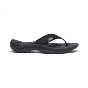 Black Women Keen Kona Leather Flip Flops | 05618-SQYI