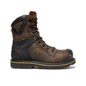 Brown Men Keen CSA Abitibi II Waterproof (Carbon-Fiber Toe) Work Boots | 74825-LFMS