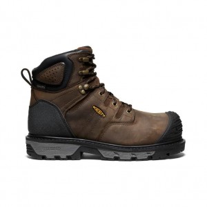 Brown Men Keen CSA Camden 6 Waterproof (Carbon-Fiber Toe) Work Boots | 18456-KPTL