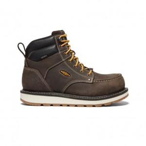 Brown Men Keen Cincinnati 6 Waterproof (Carbon-Fiber Toe) Boots | 82640-DOQE