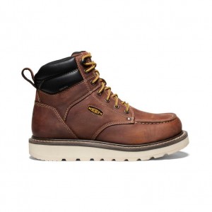 Brown Men Keen Cincinnati 6 Waterproof (Soft Toe) Boots | 63725-UHRS