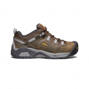 Brown Men Keen Detroit XT ESD (Steel Toe) Work Shoes | 61348-SRZT