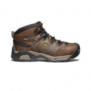 Brown Men Keen Detroit XT Waterproof (Steel Toe) Work Boots | 02345-TFZQ