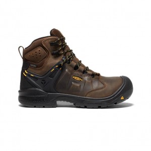 Brown Men Keen Dover 6 Waterproof (Carbon-Fiber Toe) Work Boots | 10325-ZRYW