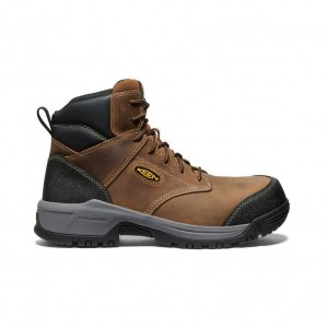 Brown Men Keen Evanston 6 ESD (Carbon-Fiber Toe) Work Boots | 14528-ZFHJ