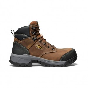 Brown Men Keen Evanston 6 Waterproof (Carbon-Fiber Toe) Work Boots | 31460-CDUN