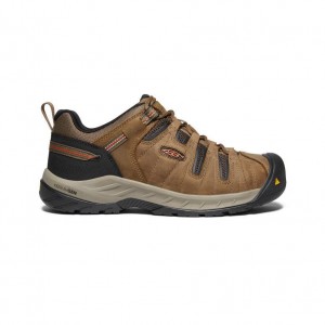 Brown Men Keen Flint II (Steel Toe) Work Shoes | 41769-MBFJ