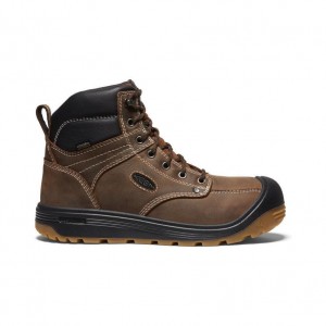 Brown Men Keen Fort Wayne 6 Waterproof (Soft Toe) Work Boots | 31560-OXNT