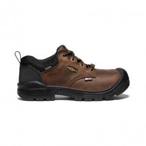 Brown Men Keen Independence Oxford Waterproof (Carbon-Fiber Toe) Work Shoes | 85472-VHRQ