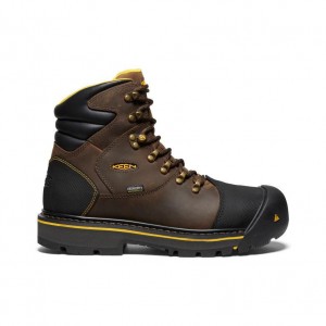 Brown Men Keen Milwaukee Waterproof (Steel Toe) Boots | 12570-TAVC