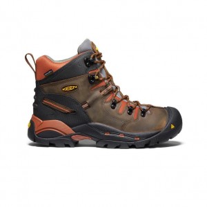 Brown Men Keen Pittsburgh 6 Waterproof (Soft Toe) Boots | 80651-AYXV