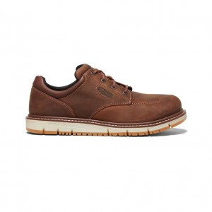 Brown Men Keen San Jose Oxford (Aluminum Toe) Work Shoes | 90831-UQWN