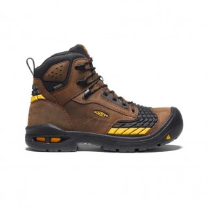 Brown Men Keen Troy 6 Waterproof (Carbon-Fiber Toe) Work Boots | 54712-PCXO