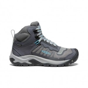 Grey Women Keen Reno Waterproof Mid (Soft Toe) Work Boots | 74351-RFYV