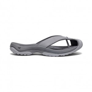 Grey Women Keen Waimea Leather Flip Flops | 21605-QKGB