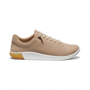 Khaki Women Keen KNX Leather Sneakers | 85716-OGNA