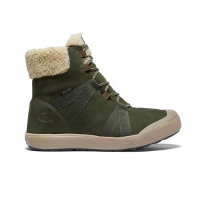 Olive Women Keen Elle Winter Waterproof Boots | 45689-DQBJ