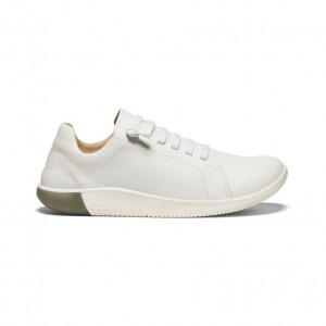 White Men Keen KNX Leather Sneakers | 23416-YXEZ