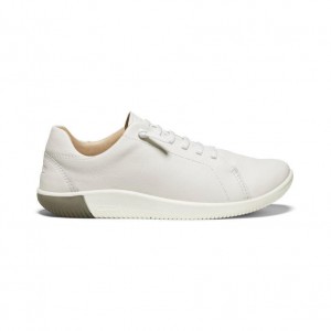 White Women Keen KNX Leather Sneakers | 87140-ZWPE