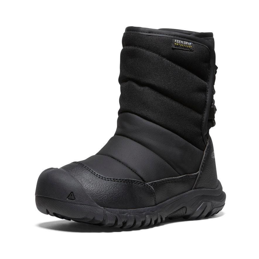 Black Kids' Keen Puffrider Waterproof Winter Boots | 72634-NRQZ