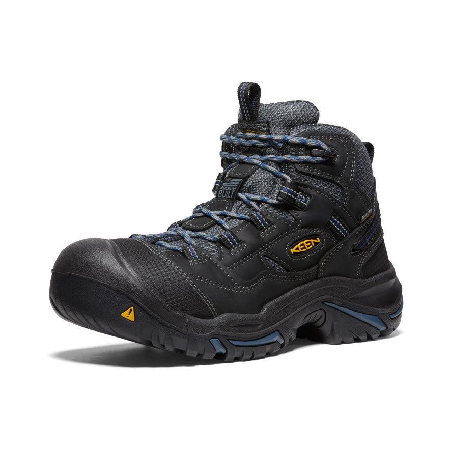 Black Men Keen Braddock Waterproof Mid (Soft Toe) Work Boots | 40689-JDNE