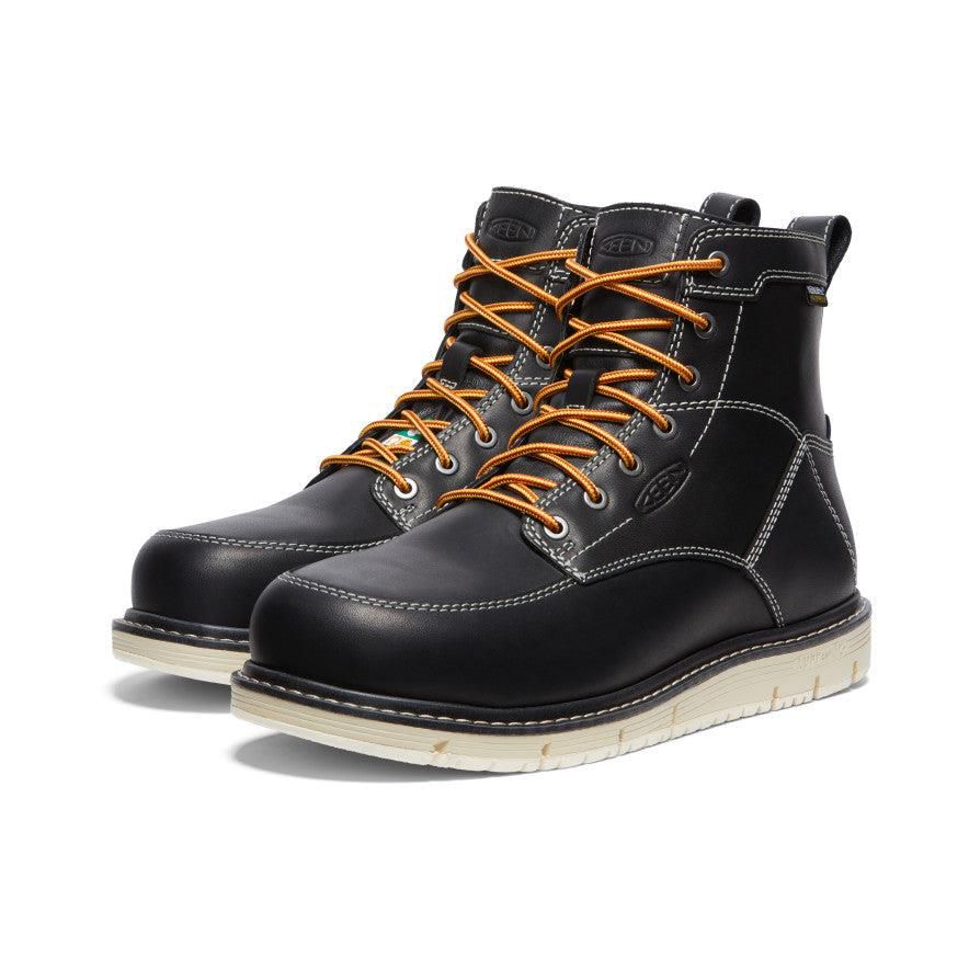 Black Men Keen CSA San Jose 6 Waterproof (Aluminum Toe) Work Boots | 78401-HLNX