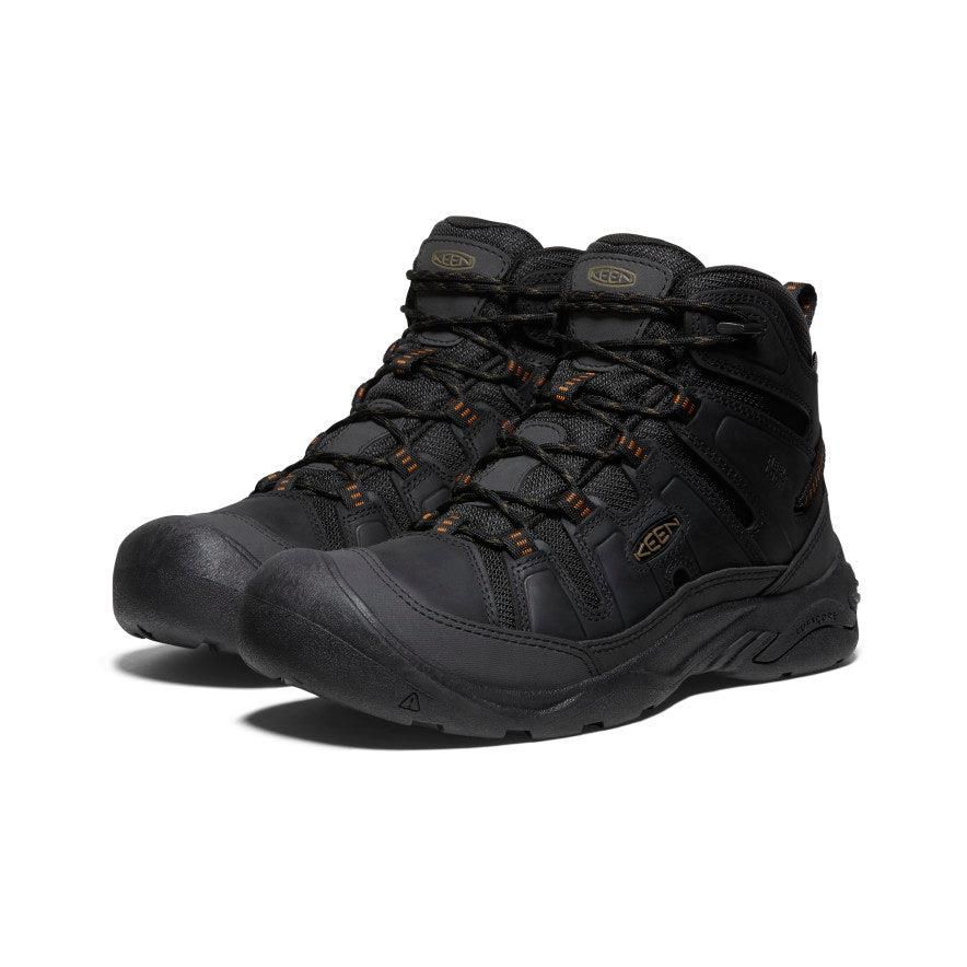 Black Men Keen Circadia Waterproof Hiking Boots | 73861-MTSN