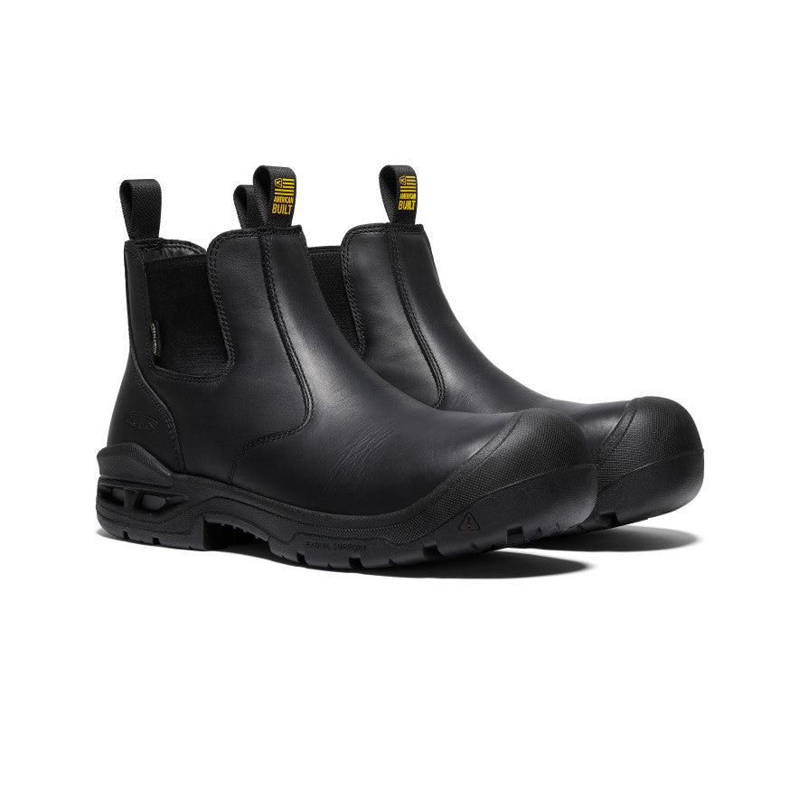 Black Men Keen Juneau Romeo Waterproof (Carbon-Fiber Toe) Work Boots | 12879-VQXG