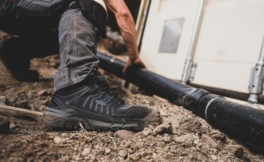 Black Men Keen Kansas City (Carbon-Fiber Toe) Work Shoes | 84605-SEYH