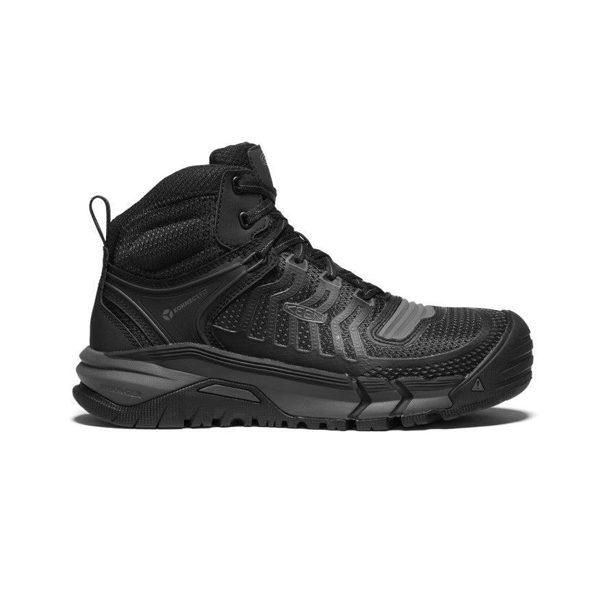 Black Men Keen Kansas City Mid (Carbon-Fiber Toe) Work Boots | 35247-SXPG