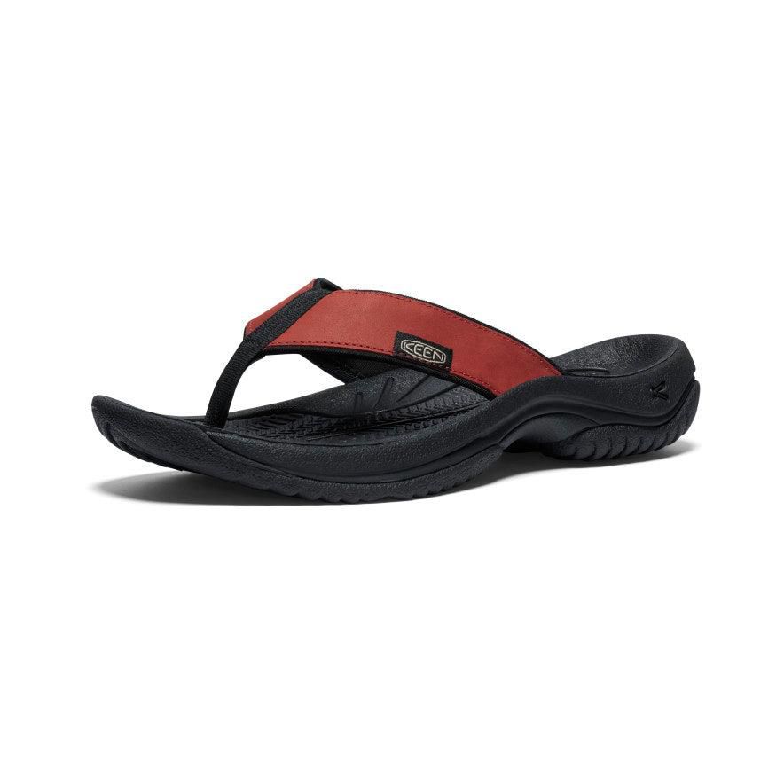 Black Men Keen Kona Leather Flip Flops | 90234-FGLU