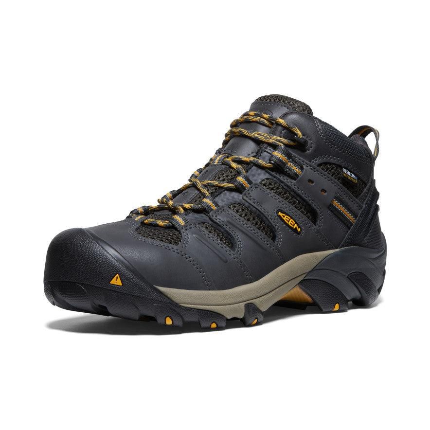 Black Men Keen Lansing Mid Waterproof (Steel Toe) Boots | 59041-HWTO