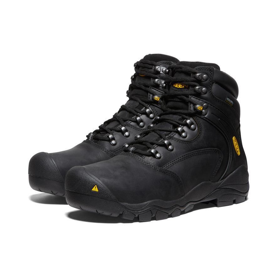 Black Men Keen Louisville 6 Waterproof (Steel Toe) Boots | 95481-FYLK