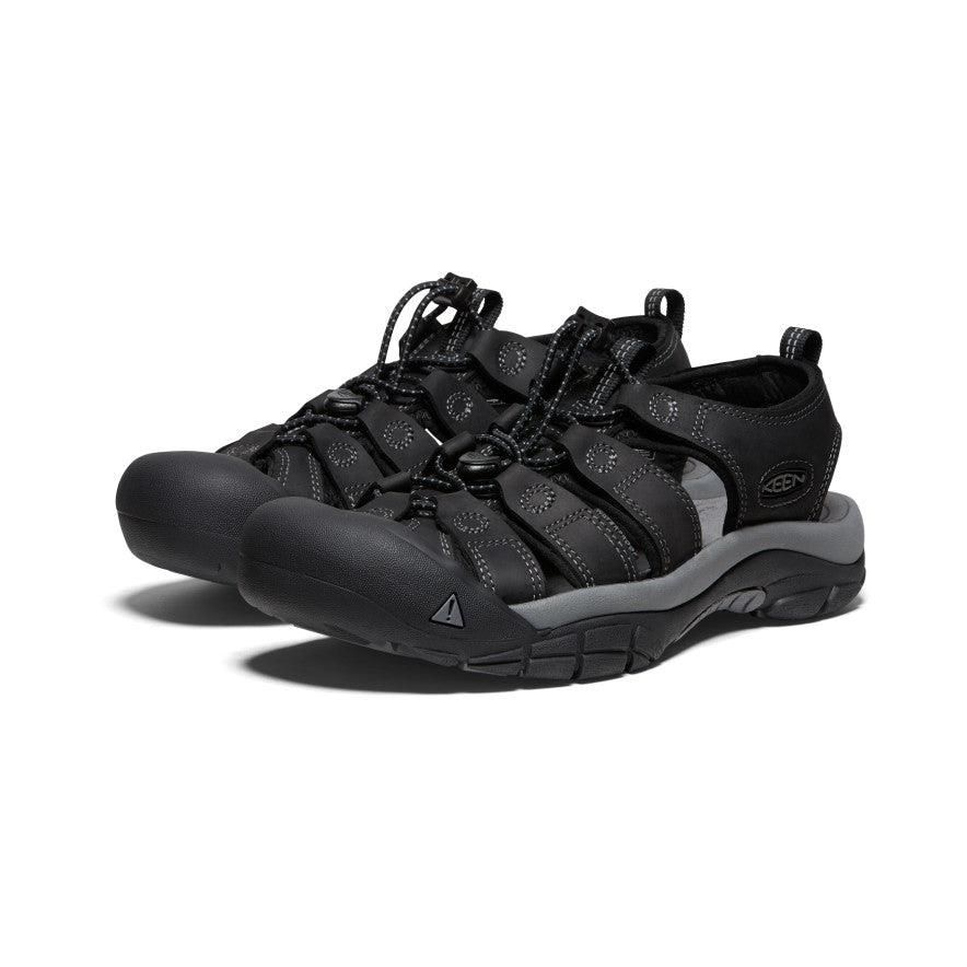 Black Men Keen Newport Leather Hiking Sandals | 18079-KYSD