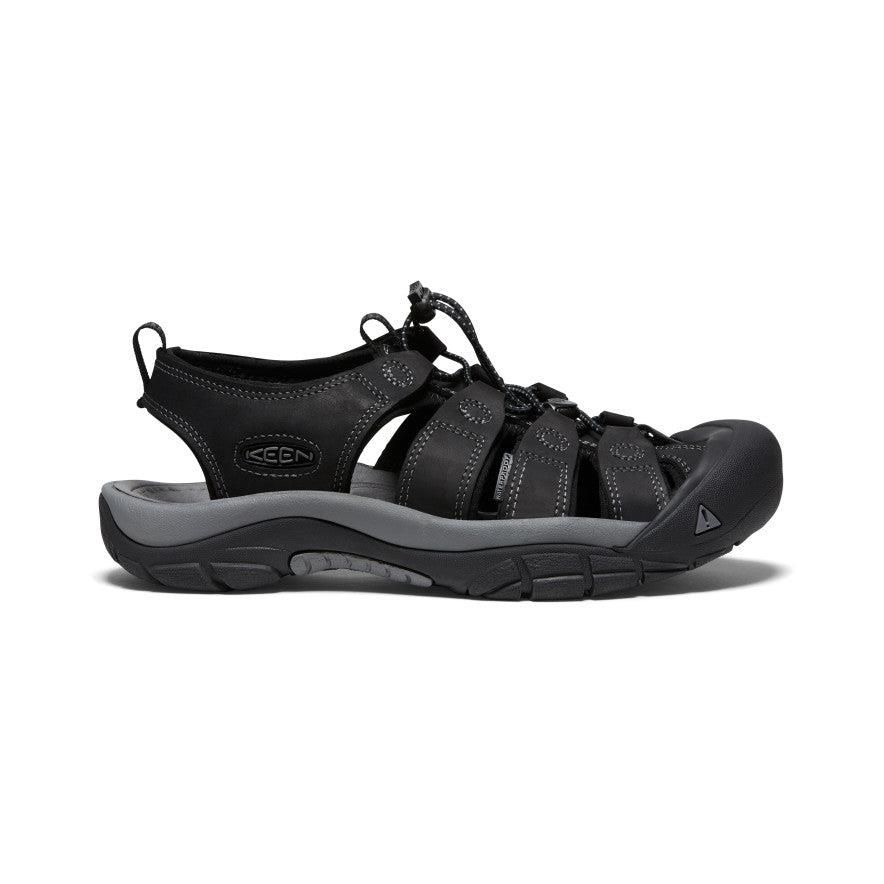 Black Men Keen Newport Leather Hiking Sandals | 18079-KYSD