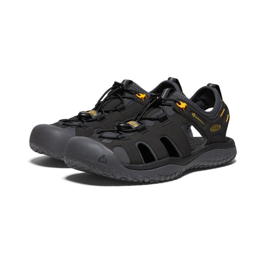 Black Men Keen SOLR Sandals | 63075-YBAF