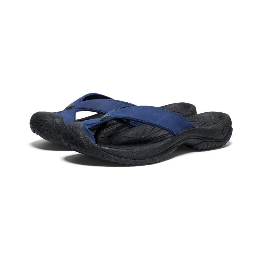 Black Men Keen Waimea Leather Flip Flops | 54126-VYJN