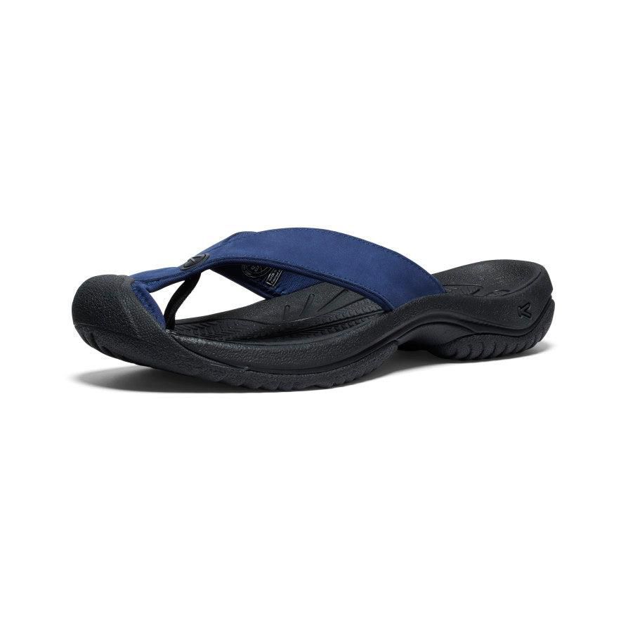 Black Men Keen Waimea Leather Flip Flops | 54126-VYJN