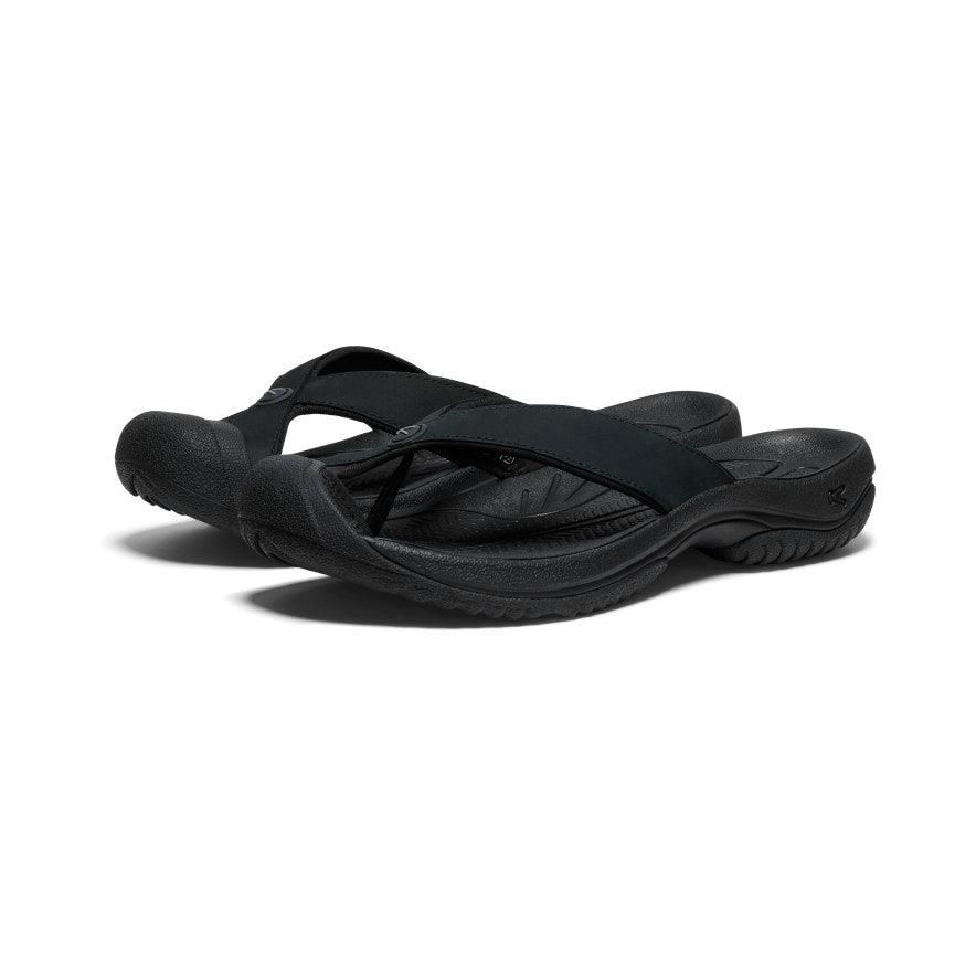 Black Men Keen Waimea Leather Flip Flops | 04139-YXRU