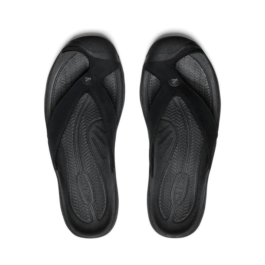 Black Men Keen Waimea Leather Flip Flops | 04139-YXRU