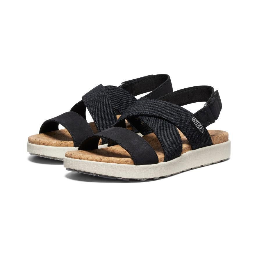 Black Women Keen Elle Criss Cross Sandals | 12845-OHNA