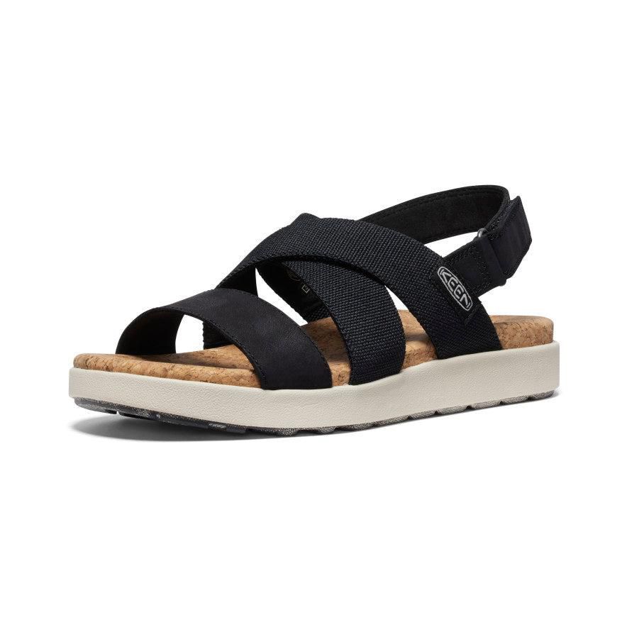 Black Women Keen Elle Criss Cross Sandals | 12845-OHNA