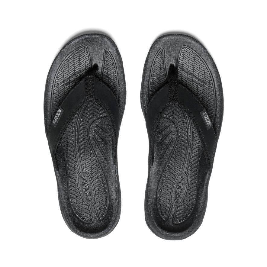 Black Women Keen Kona Leather Flip Flops | 05618-SQYI