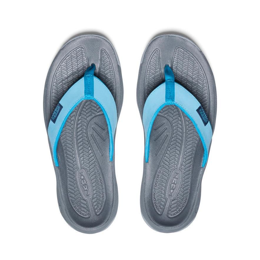 Blue Women Keen Kona Leather Flip Flops | 72908-FHTC