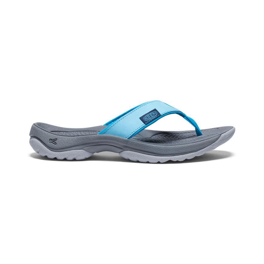 Blue Women Keen Kona Leather Flip Flops | 72908-FHTC