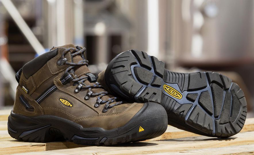 Brown Men Keen Braddock AL Waterproof Mid (Steel Toe) Work Boots | 39042-EJBQ