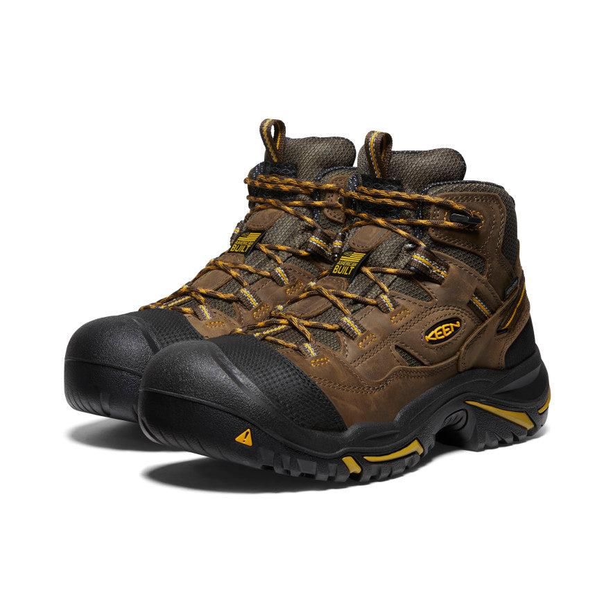 Brown Men Keen Braddock Waterproof Mid (Soft Toe) Work Boots | 72908-QEBN